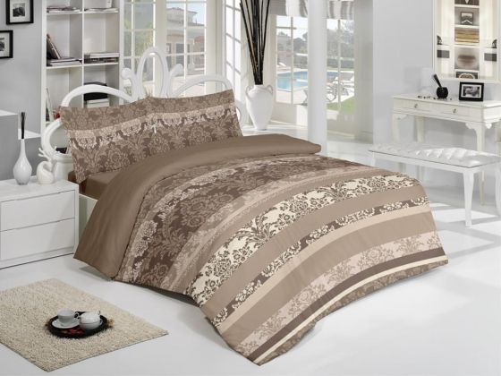 Derin Double Duvet Cover Set Brown