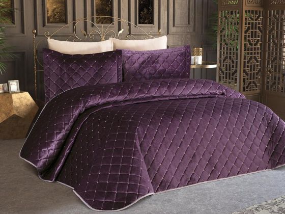 Dessert Velvet Double Bedspread - Plum
