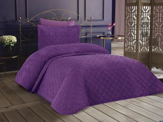 Dessert Velvet Fabric Single Bedspread Plum