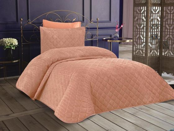 Dessert Velvet Fabric Single Bedspread Powder