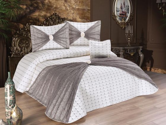 Destina Quilted Double Bedspread Navy Gray