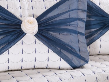 Destina Quilted Double Bedspread Navy Blue - Thumbnail
