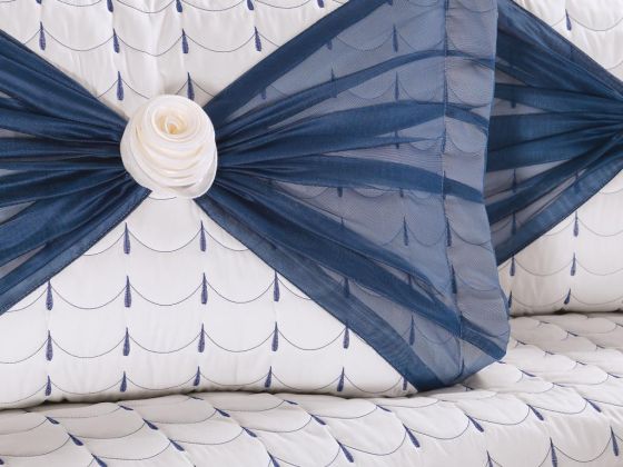 Destina Quilted Double Bedspread Navy Blue