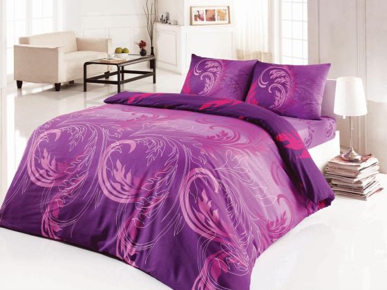 Dowry World Destiny Double Duvet Cover Set Purple