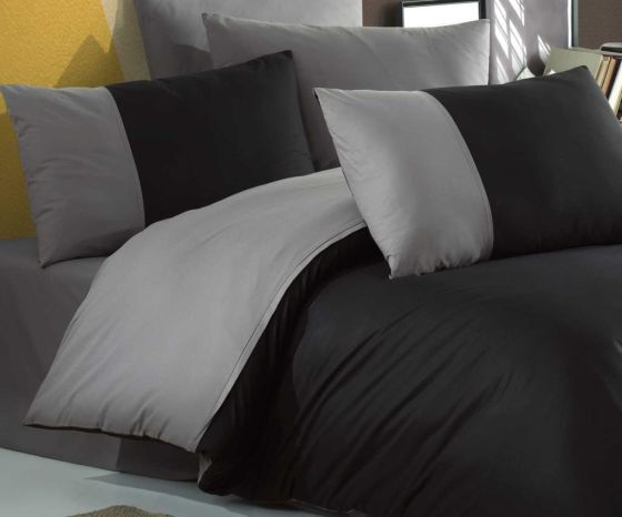 Diamond Double Duvet Cover Set Black Anthracite