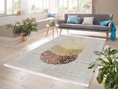 Çeyiz Diyarı - Ande Digital Printing Non-Slip Floor Velvet Carpet Gray 100x200 cm