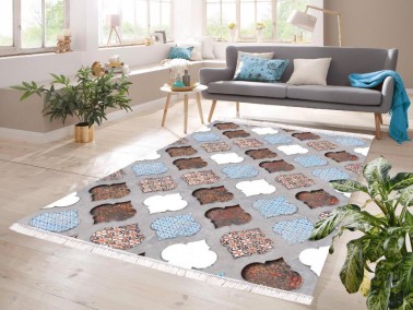 Çeyiz Diyarı - Carla Digital Printing Non-Slip Base Velvet Carpet Multi Color 120x180 cm Çeyiz Diyarı - Carla Digital Printing Non-Slip Base Velvet Carpet Multi Color 120x180 cm
