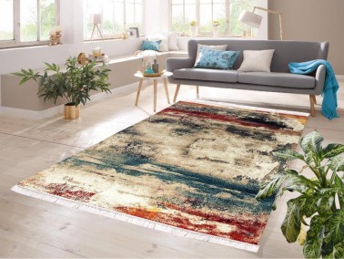 Çeyiz Diyarı - Desta Digital Printing Non-Slip Base Velvet Carpet Multi Color 120x180 cm Çeyiz Diyarı - Desta Digital Printing Non-Slip Base Velvet Carpet Multi Color 120x180 cm