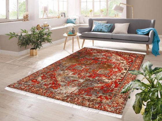 Inna Digital Printing Non-Slip Base Velvet Carpet Red 100x200 cm