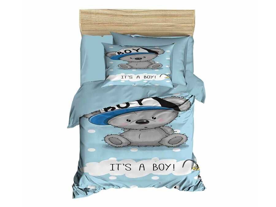  Digital Printed 3d Baby Duvet Cover Set Bear Boy Aquamarine