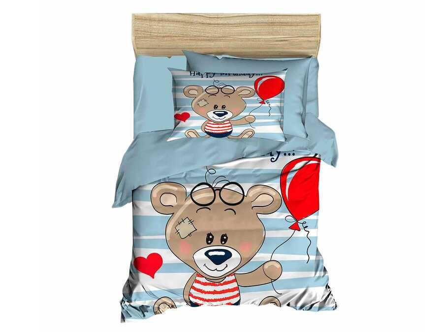 Çeyiz Diyarı - Digital Printed 3d Baby Duvet Cover Set Bear Aquamarine Çeyiz Diyarı - Digital Printed 3d Baby Duvet Cover Set Bear Aquamarine