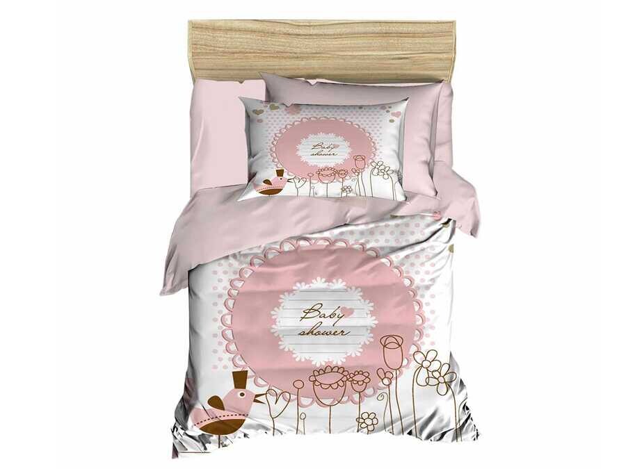 Çeyiz Diyarı - Digital Printed 3d Baby Duvet Cover Set Bird Cream
