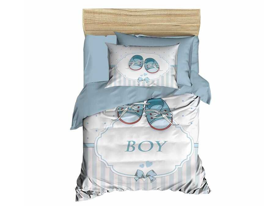 Dowry World - Digital Printed 3d Baby Duvet Cover Set Boy Aquamarine Dowry World - Digital Printed 3d Baby Duvet Cover Set Boy Aquamarine