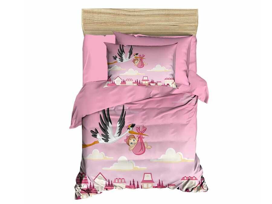 
Digital Printed 3d Baby Duvet Cover Set Happy Baby Pink