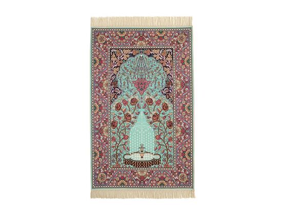 Digital Printed Luxury ​​Umre Prayer Rug's - Light Green