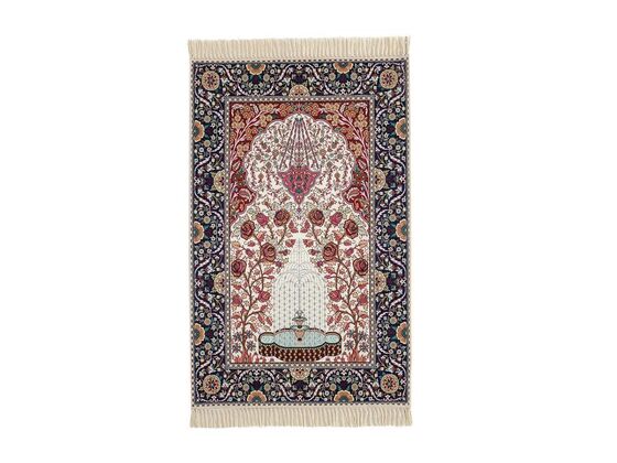 Digital Printed Lux Umrah Prayer Rug Cream