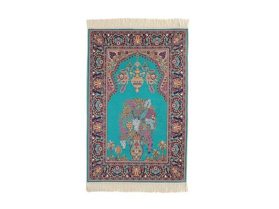 Digital Printed Luxury ​​Umre Prayer Rug- Emerald Green