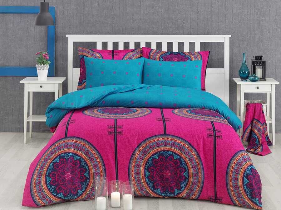  Dilsafa 100% Cotton Double Duvet Cover Set Fuchsia