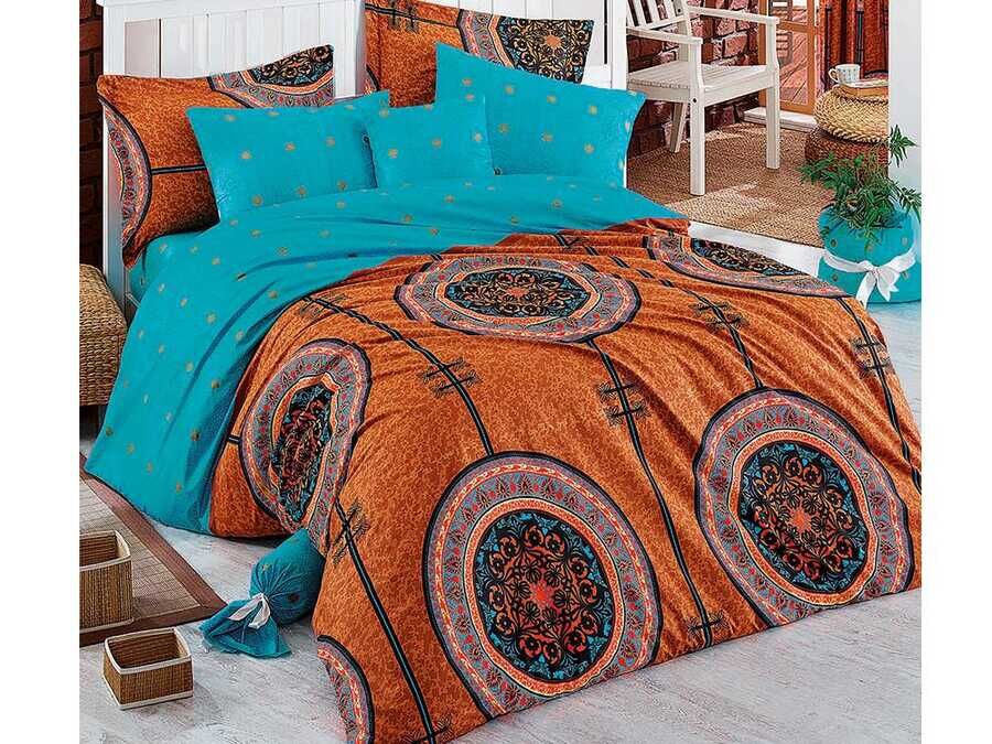  Dilsafa 100% Cotton Double Duvet Cover Set Brown