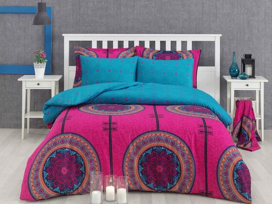 Dilsafa 100% Cotton Single Duvet Cover Set Fuchsia