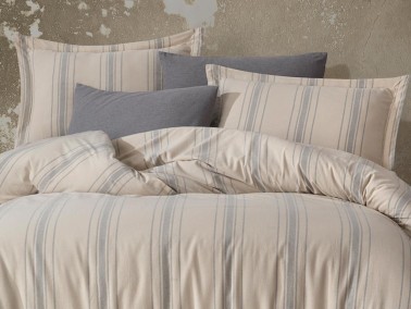Dilsu Yarn Dyed Double Duvet Cover Set Antrachite - Thumbnail