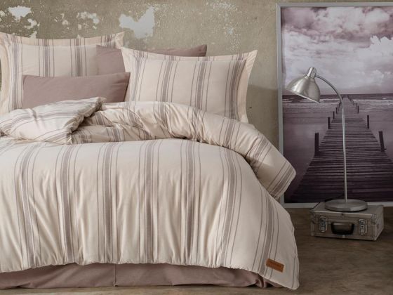Dilsu Yarn Dyed Double Duvet Cover Set Beige