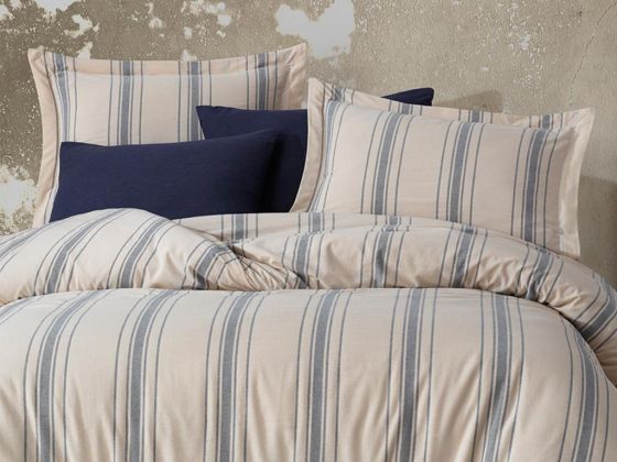 Dilsu Yarn Dyed Double Duvet Cover Set Navy Blue