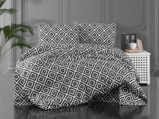 Diya Bedding Set 4 Pcs, Duvet Cover, Bed Sheet, Pillowcase, Double Size, Self Patterned, Wedding, Daily use