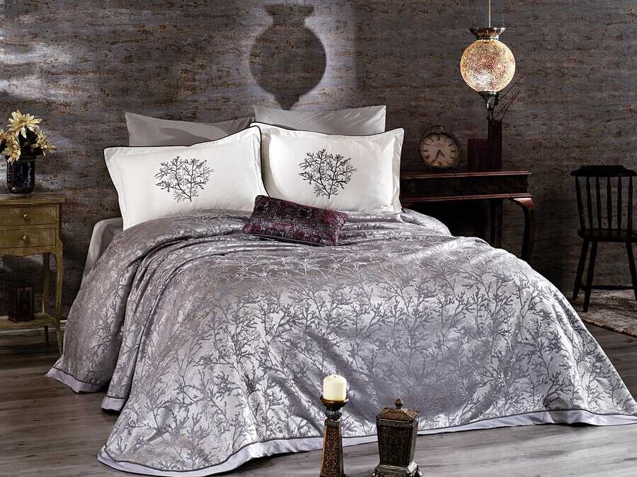 Dowry World - Doğa Double Pique Set Gray Dowry World - Doğa Double Pique Set Gray