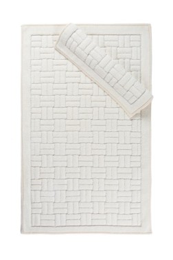 Çeyiz Diyarı - Domino Bath Mat Set 2 pcs, 60 x 100, 50 x 60, %100 Cotton Fabric Cream Çeyiz Diyarı - Domino Bath Mat Set 2 pcs, 60 x 100, 50 x 60, %100 Cotton Fabric Cream