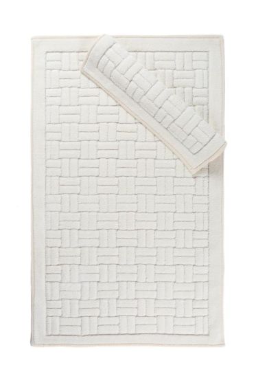 Domino Bath Mat Set 2 pcs, 60 x 100, 50 x 60, %100 Cotton Fabric Cream