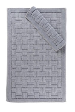Çeyiz Diyarı - Domino Bath Mat Set 2 pcs, 60 x 100, 50 x 60, %100 Cotton Fabric Gray Çeyiz Diyarı - Domino Bath Mat Set 2 pcs, 60 x 100, 50 x 60, %100 Cotton Fabric Gray