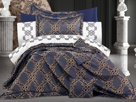 D'or 11 Piece Fiber Filled Luxury Dowry Set Navy Blue
