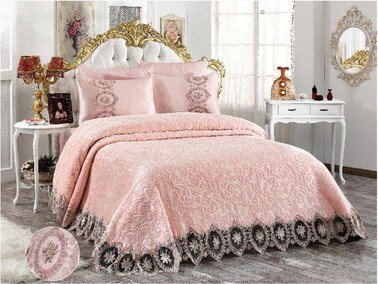 Çeyiz Diyarı - Dore French Guipure Blanket Set Çeyiz Diyarı - Dore French Guipure Blanket Set