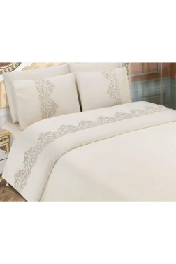 Dowry Duvet Cover Set İzmir Krem - Thumbnail