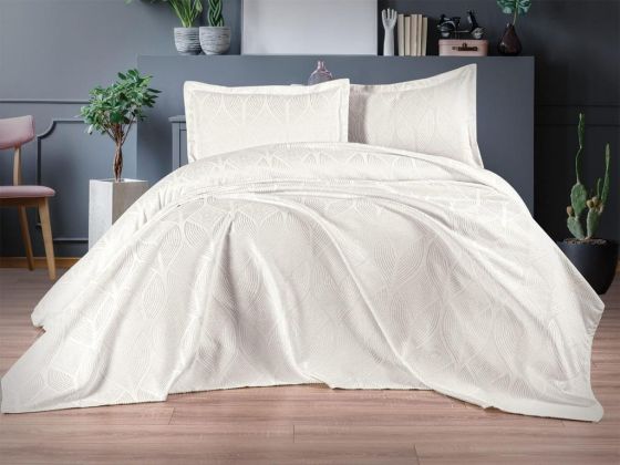 Dowry Land Carlotta 3 Piece Bedspread Set Cream