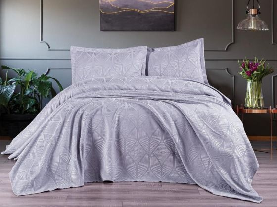 Dowry Land Carlotta 3-Piece Bedspread Set Gray