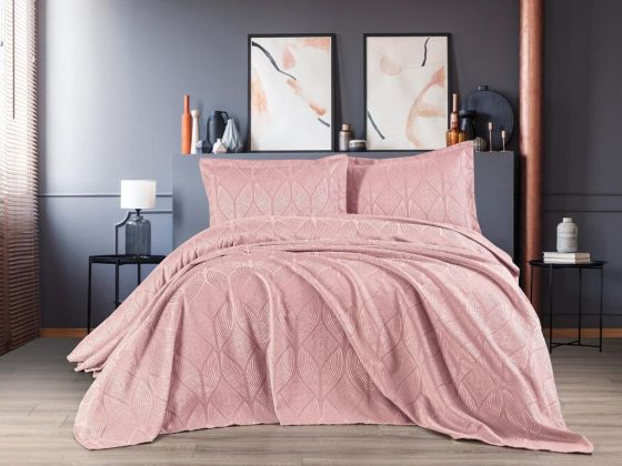 Dowry Land Carlotta 3-Piece Bedspread Set Powder