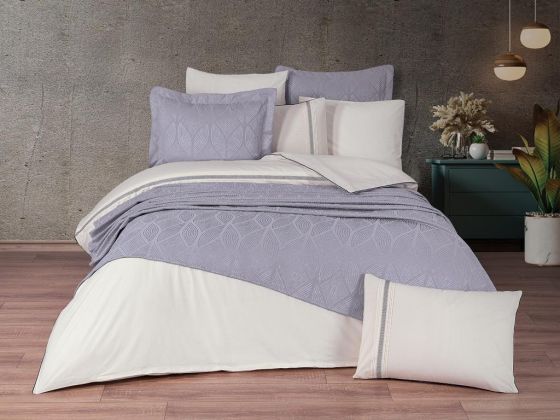 Dowry Land Carlotta 9-Piece Duvet Cover Set Gray Cream