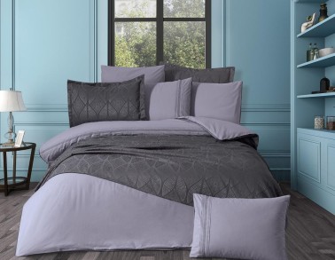 Dowry Land Carlotta 9 Pieces Duvet Cover Set Anthracite Gray - Thumbnail