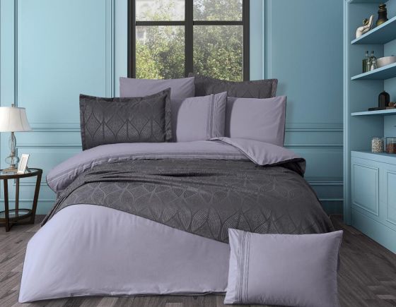 Dowry Land Carlotta 9 Pieces Duvet Cover Set Anthracite Gray