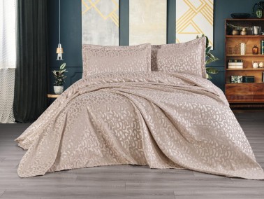 Dowry Land Delmare 3-Piece Bedspread Set Beige - Thumbnail