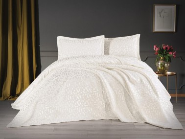 Dowry Land Delmare 3-Piece Bedspread Set Cream - Thumbnail