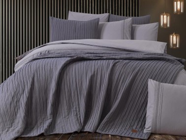 Dowry Land Denim 9 Piece Duvet Cover Set Anthracite Gray - Thumbnail