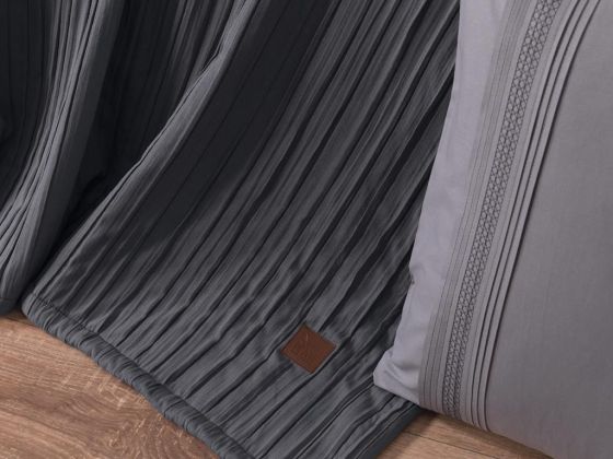 Dowry Land Denim 9 Piece Duvet Cover Set Anthracite Gray