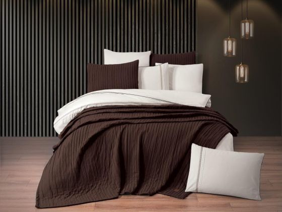 Dowry Land Denim 9 Pieces Duvet Cover Set Brown