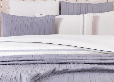 Dowry Land Denim 9 Pieces Duvet Cover Set Gray Cream - Thumbnail