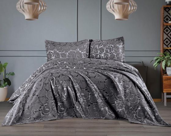 Dowry Land Froncois 3-Piece Bedspread Set Anthracite