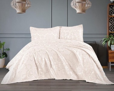 Çeyiz Diyarı - Dowry Land Froncois 3-Piece Bedspread Set Cream Çeyiz Diyarı - Dowry Land Froncois 3-Piece Bedspread Set Cream