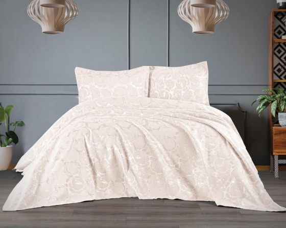 Dowry Land Froncois 3-Piece Bedspread Set Cream